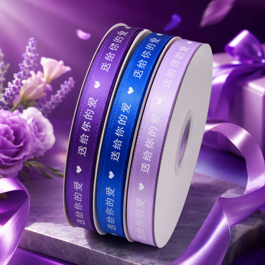 The gift box packaging is decorated with the words "Just for you" in purple, blue and light purple ribbon rolls Specification image