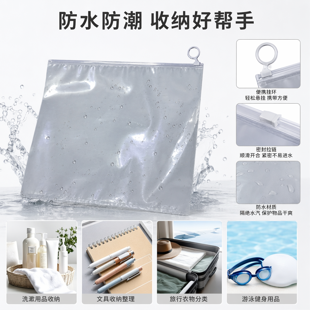透明拉链袋 自封袋 防尘防水 通用收纳袋 多尺寸可选