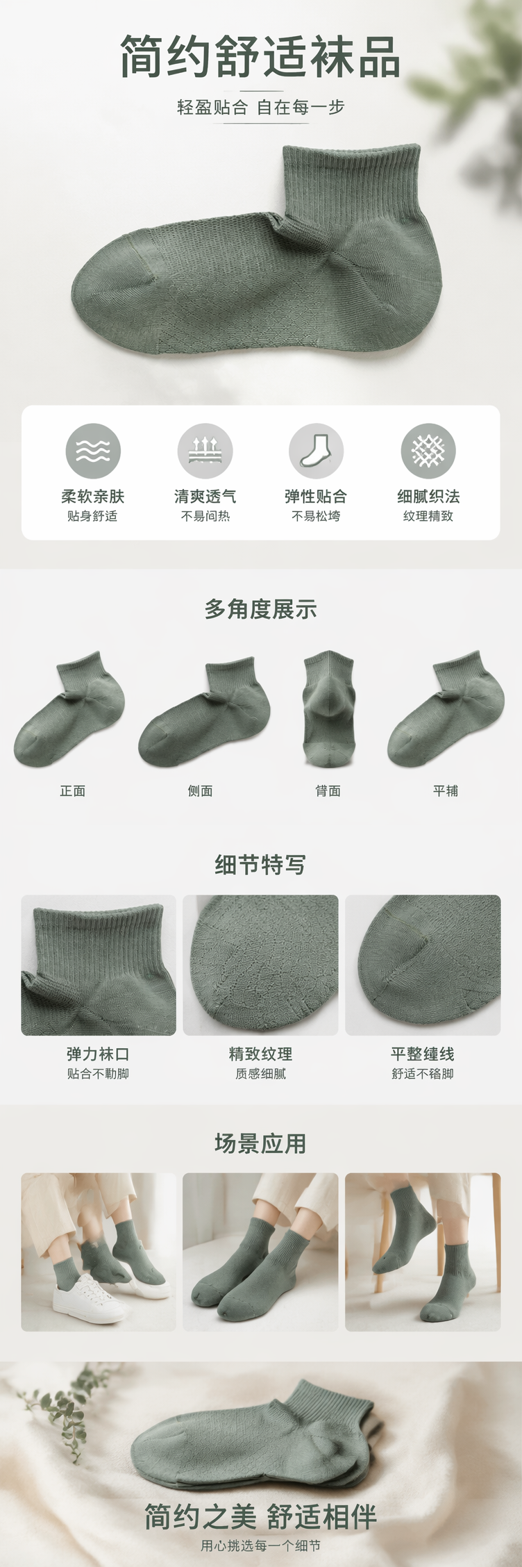 隐形船袜绿色短款男士儿童春夏卡通一次性袜子 pic 1