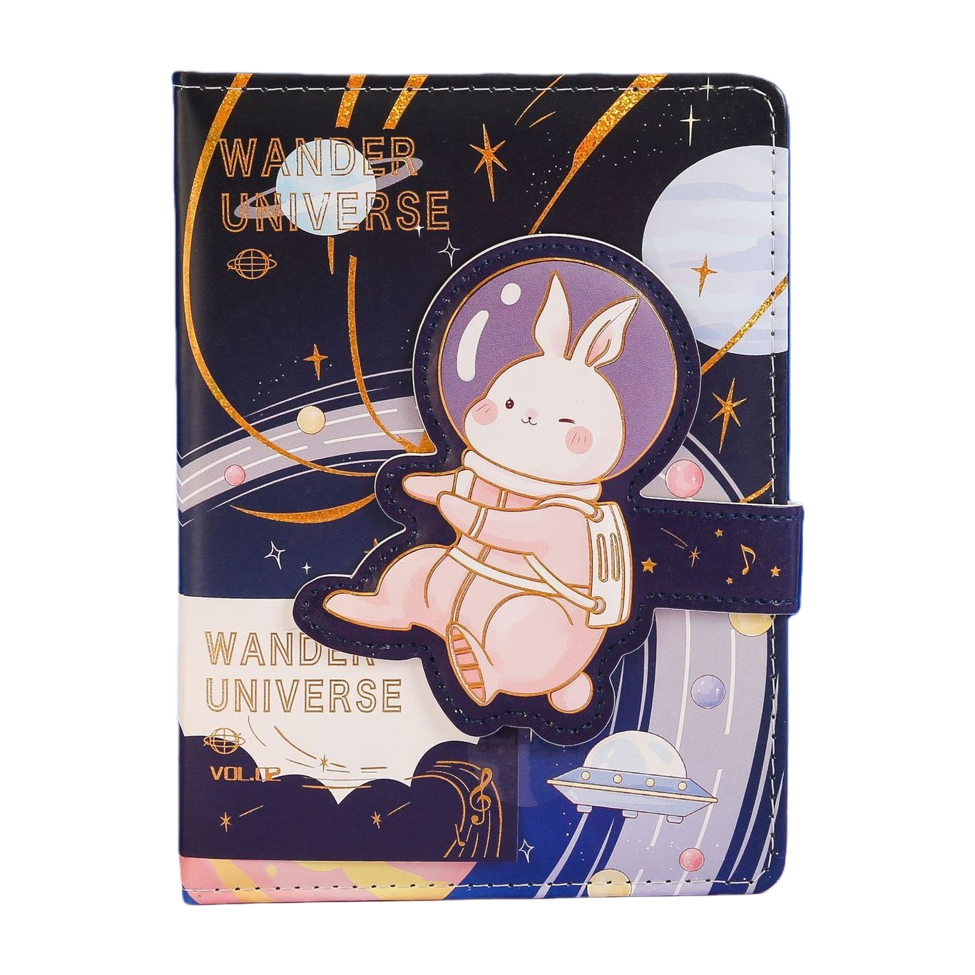 Deep blue starry sky theme notebook cover Space Rabbit 3D sticker WANDER UNIVERSE Item Picture
