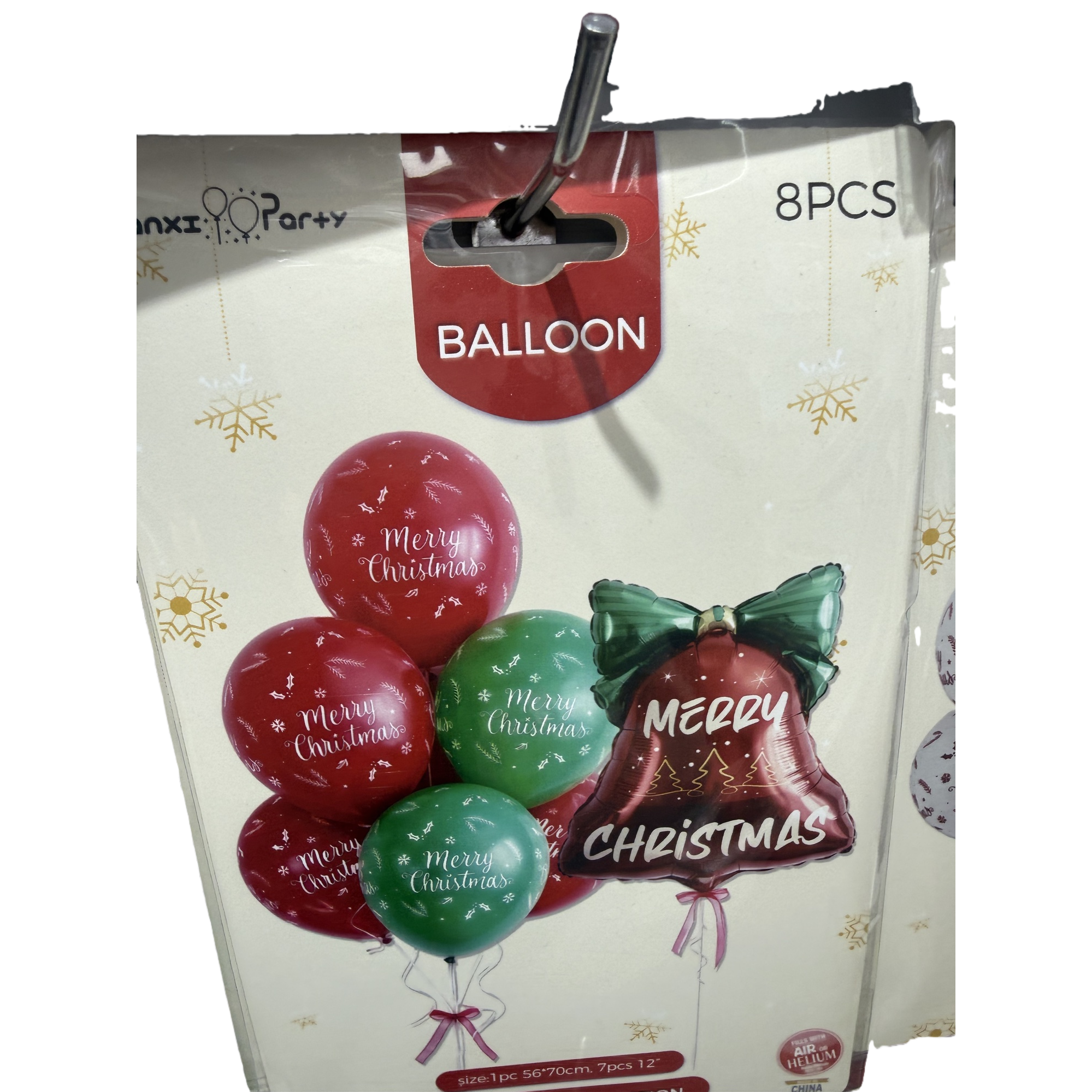 Red and green Christmas-themed balloon set, festive decoration and party supplies Item Picture