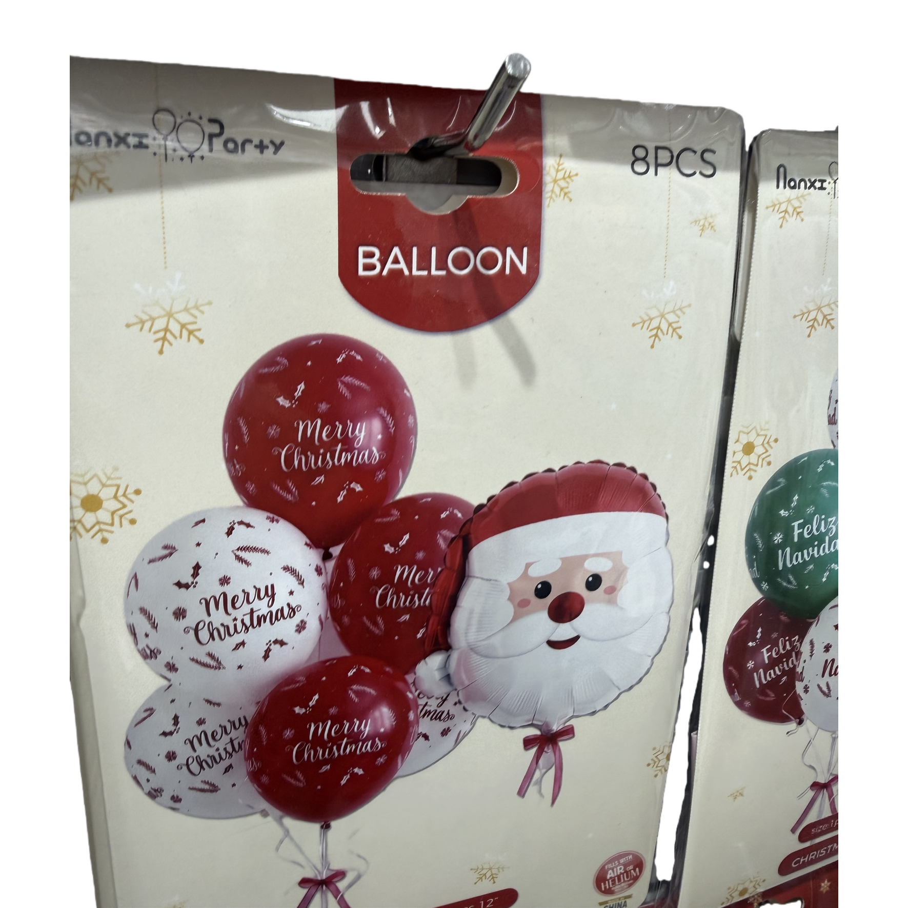 Santa Claus shaped foil balloon set, festive party decoration items Item Picture