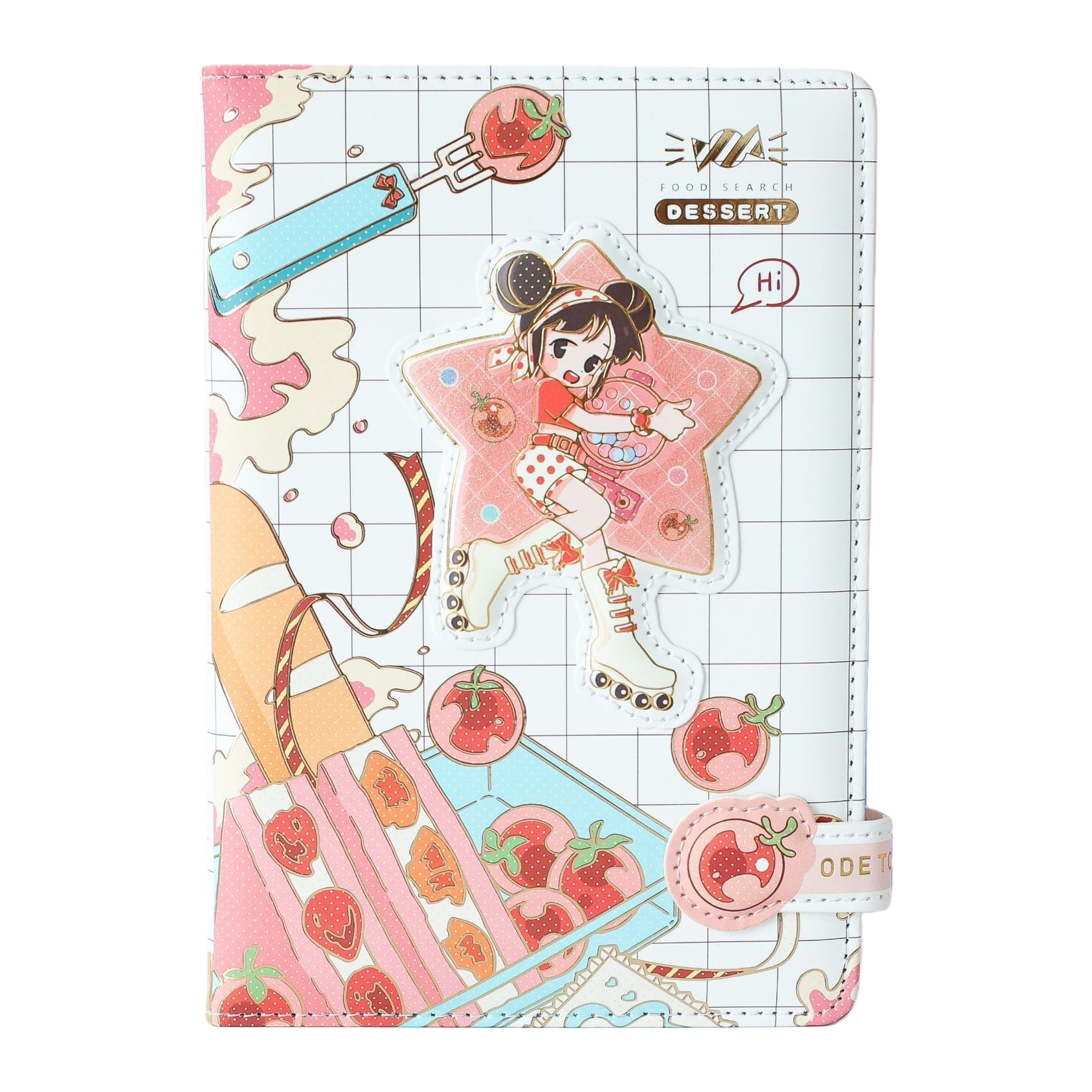 Pink dessert-themed cartoon notebook for students, A5 size, 120 pages inside Item Picture