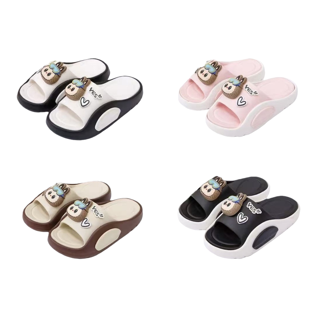 彩色卡通棉拖鞋女童家居防滑软底可爱图案 Item Picture
