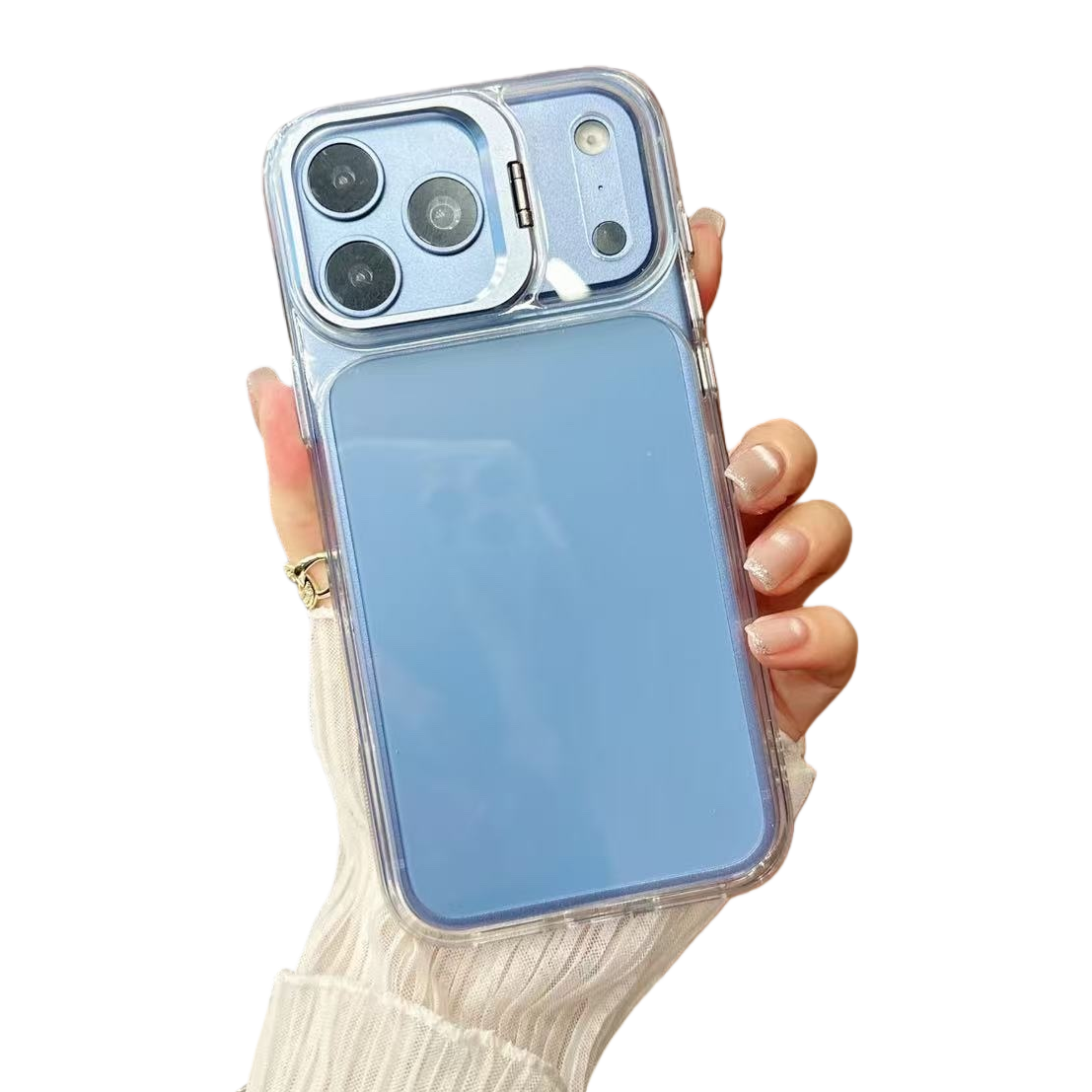The blue phone case is suitable for mobile phone protection. It is thin, shockproof and has a matte texture Item Picture