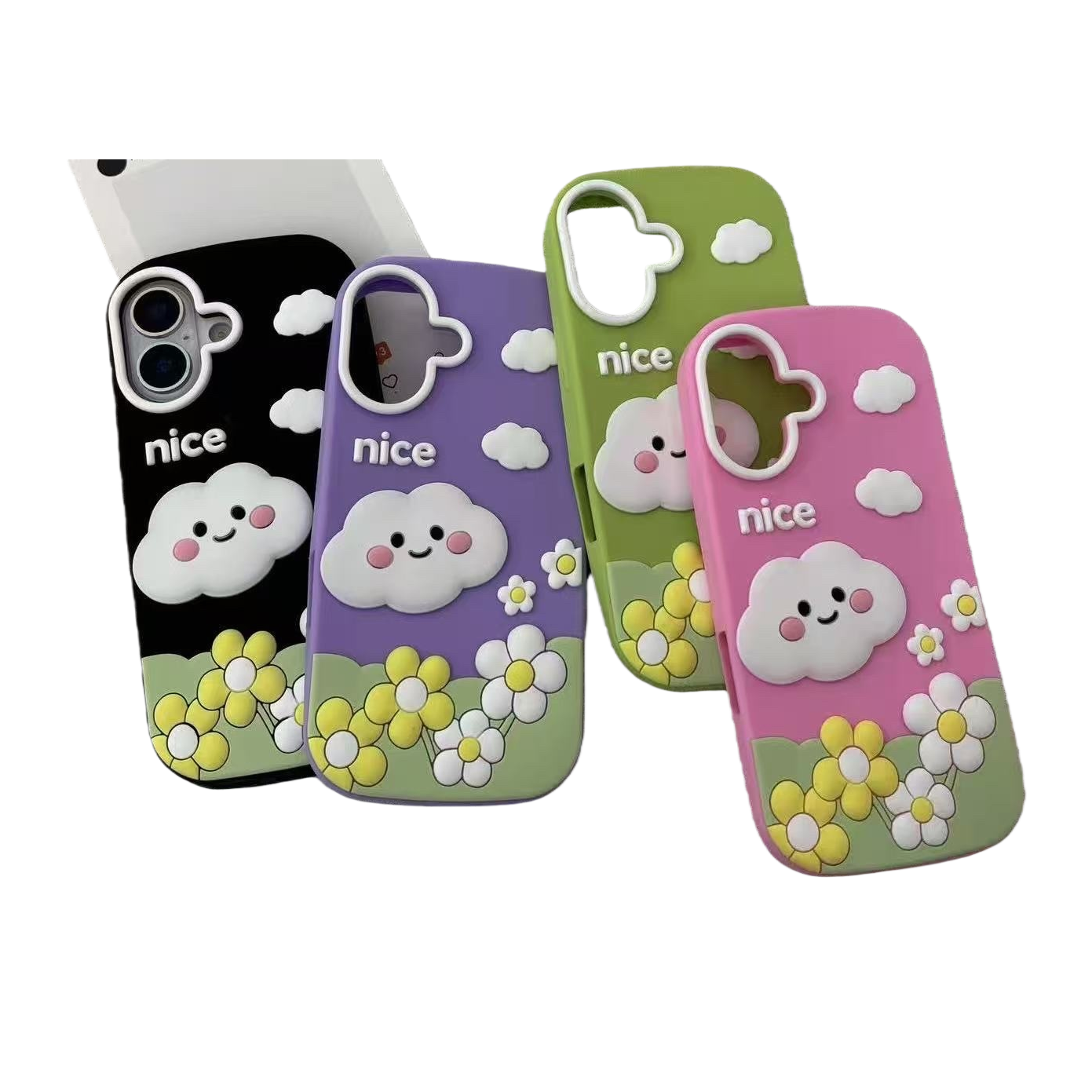 Colorful cloud and flower phone cases are compatible with the universal models of Apple, Huawei and Xiaomi Item Picture