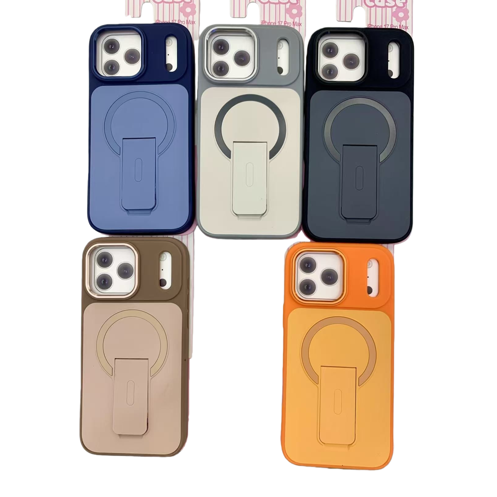 Five color phone cases with magnetic rings for brackets are designed to be compatible with multiple models Item Picture