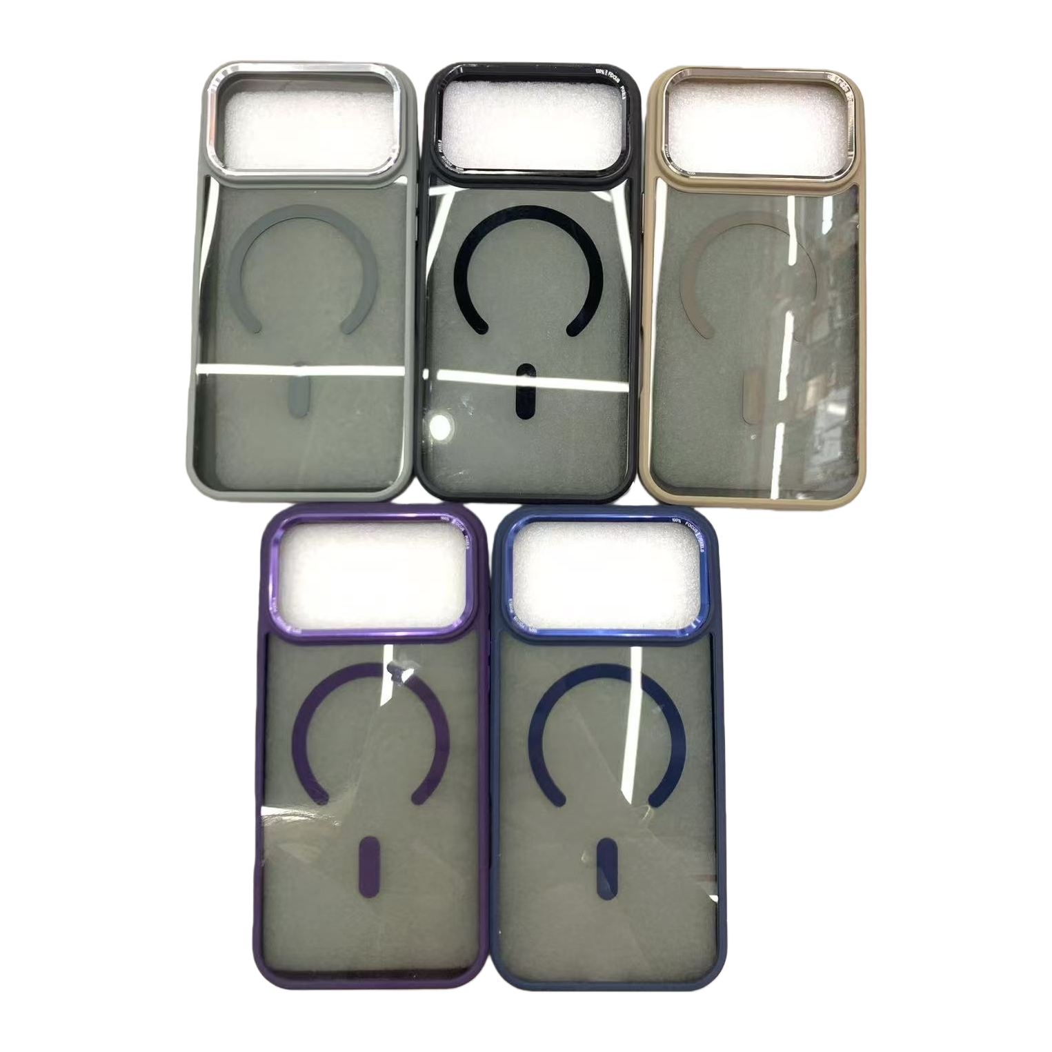 خمس أغلفة يدوية ملونة مع أغطية واقية متعددة النماذج من السليكون Item Picture