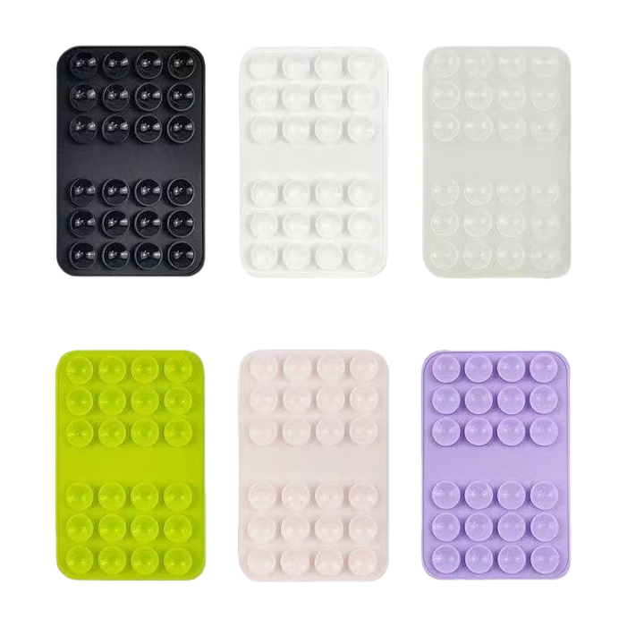 The suction cups are available in six colors: black, white, transparent, green, light pink and purple Item Picture