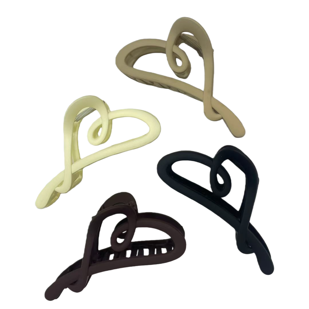 Colorful heart-shaped hairpins, sweet girl headwear, metallic texture and cute accessories Item Picture