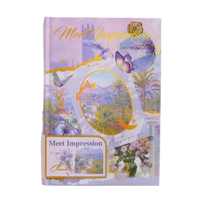 Purple cover notebook Meet Impression Butterfly Landscape Flower Illustration style Item Picture