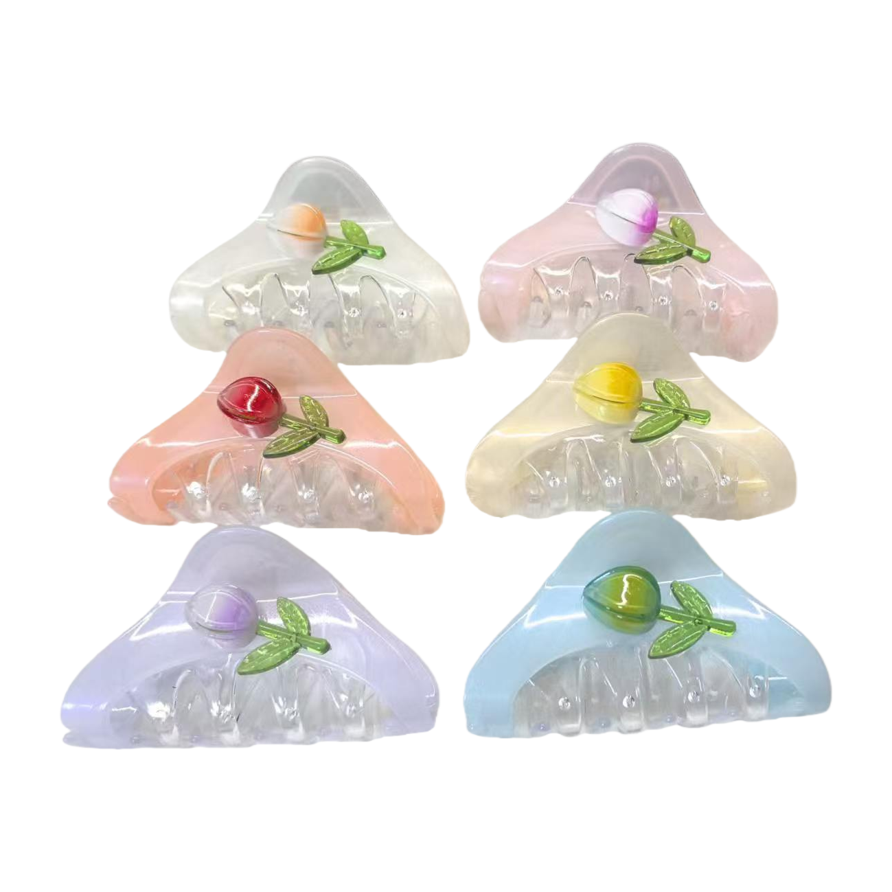 Colorful flower-decorated hair clips, sweet and girlish headwear, versatile accessories for daily wear Item Picture