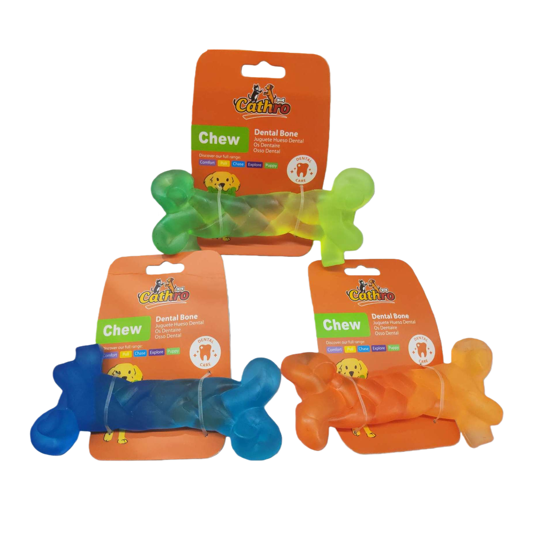 Colorful bone-shaped pet chewing toys are durable and can clean teeth. They are suitable for dogs Application Scenario