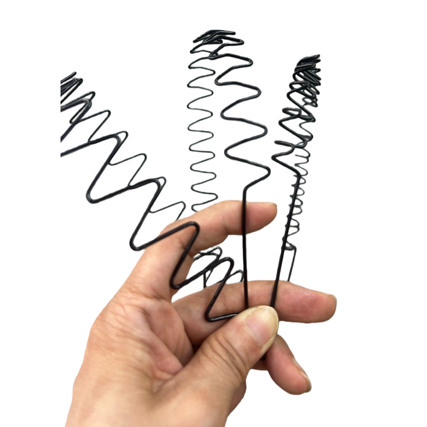 Black wavy metal spring stand, universal adjustable desktop stand for mobile phones and tablets Item Picture