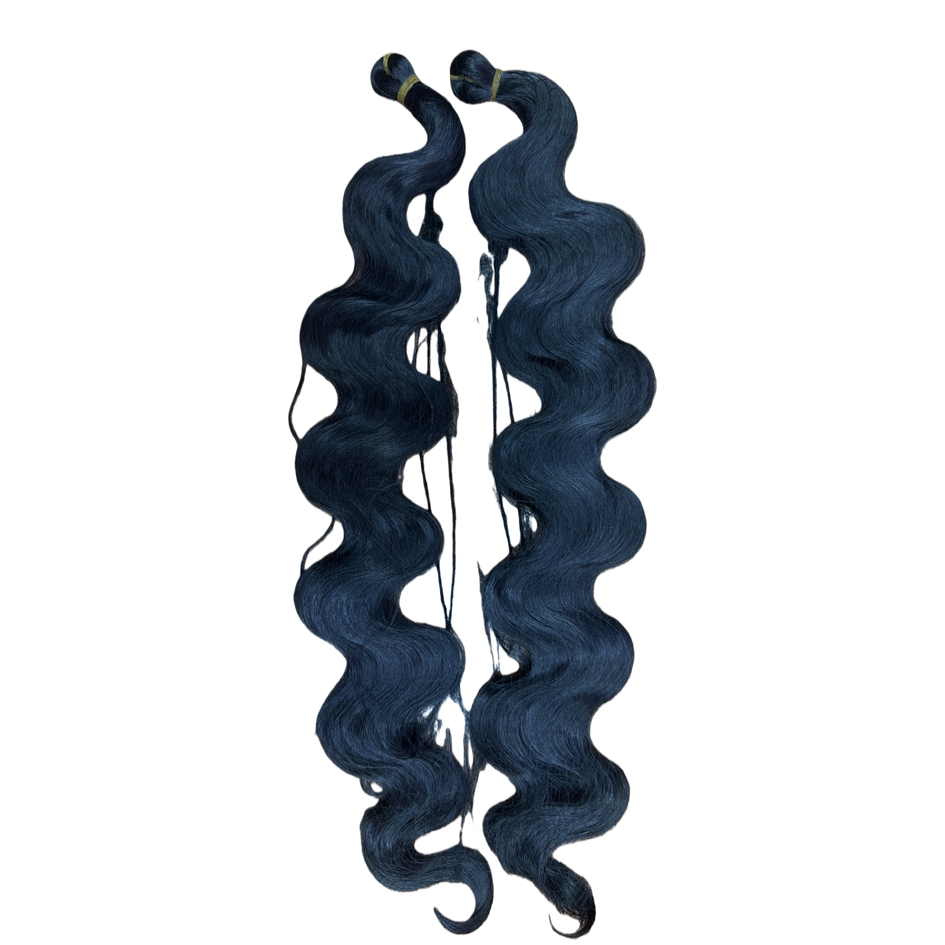 The long black wavy false braid has a natural drape and simulates hair strands Item Picture