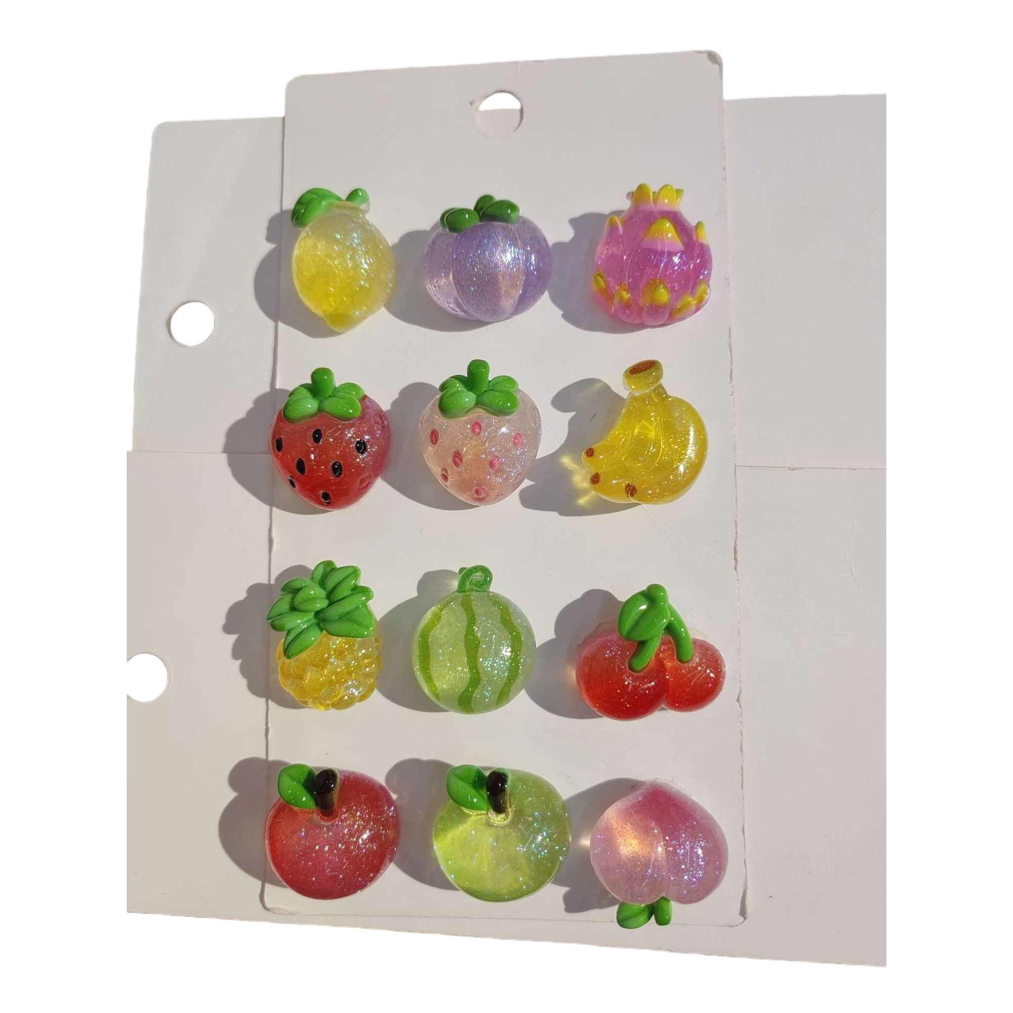 彩色水果造型树脂饰品手工制作轻奢风耳钉项链单件 Item Picture