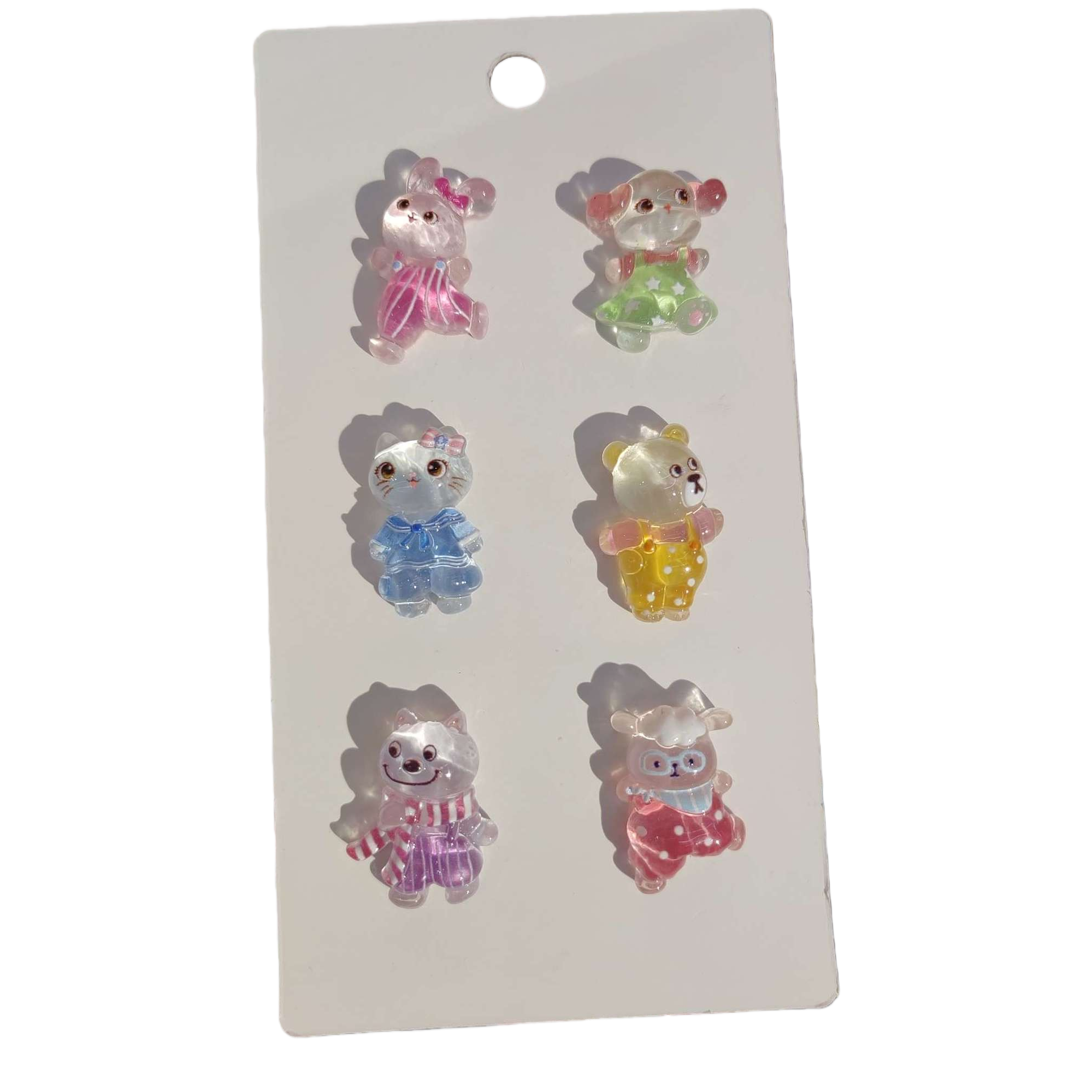 Transparent cartoon animal pendant, cute and fun keychain, mobile phone chain decoration Item Picture