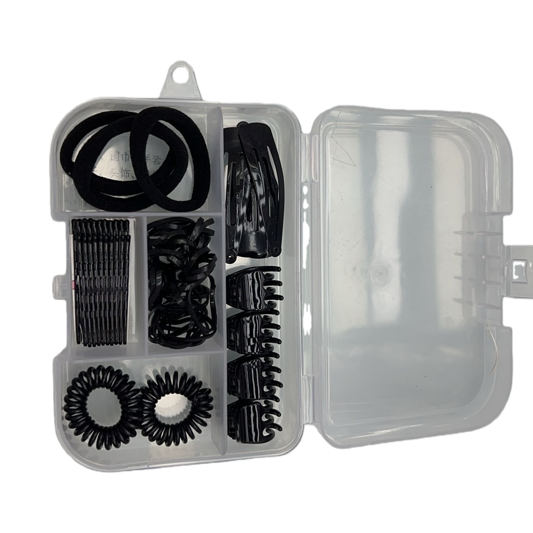 Transparent storage box, black hair accessory dedicated organization box, dust-proof and moisture-proof, stackable for multi-layer storage Item Picture
