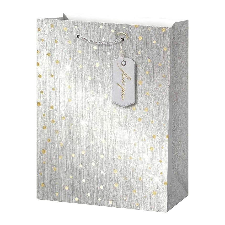 Silver gold dot gift bag, high-end hand-held eco-friendly packaging bag Item Picture