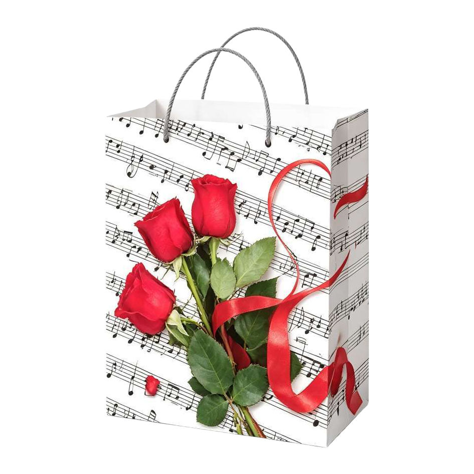 ثلاث أزهار حمراء مع شرائط خضراء حمراء Item Picture