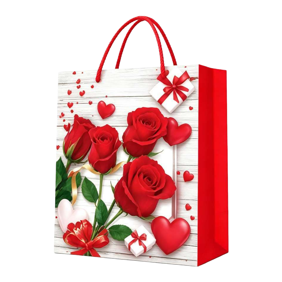 The red rose gift box handbag is a simple and elegant festival gift packaging Item Picture