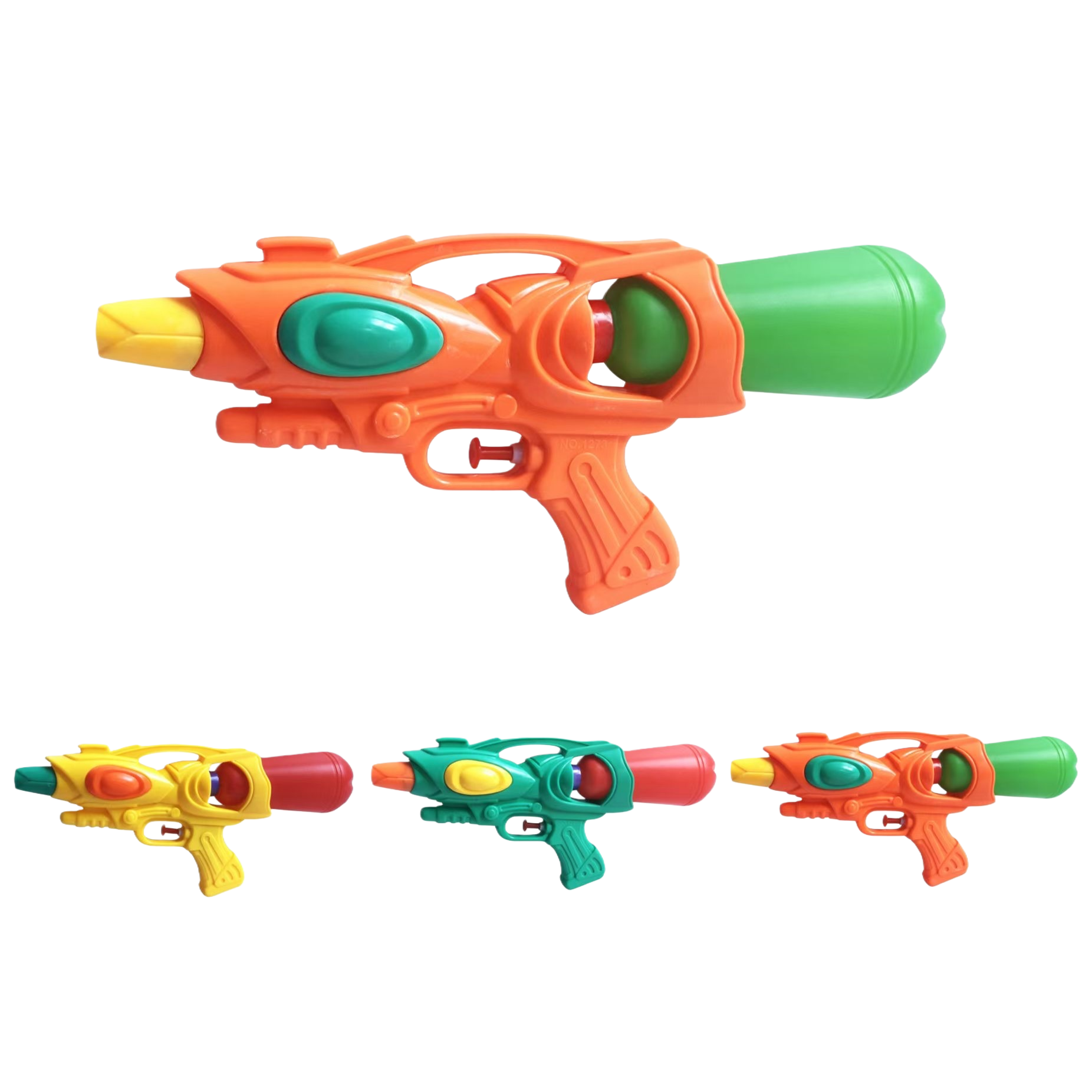 橙色水枪带绿色储水罐黄色枪嘴儿童夏季玩具 Item Picture
