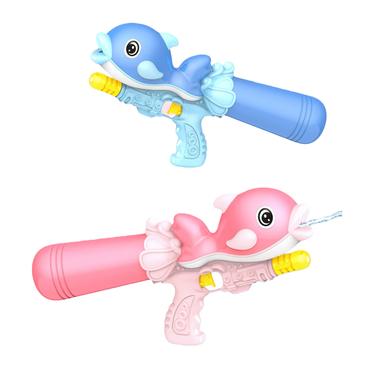 Blue dolphin-shaped water gun, pink dolphin-shaped water gun, children's summer water play toys Item Picture