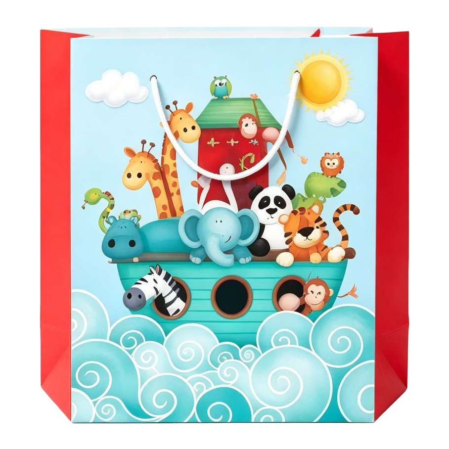 Colorido Arca de Noé tema bolsa de regalo fiesta de niños boda cumpleaños universal eco tote bag Item Picture