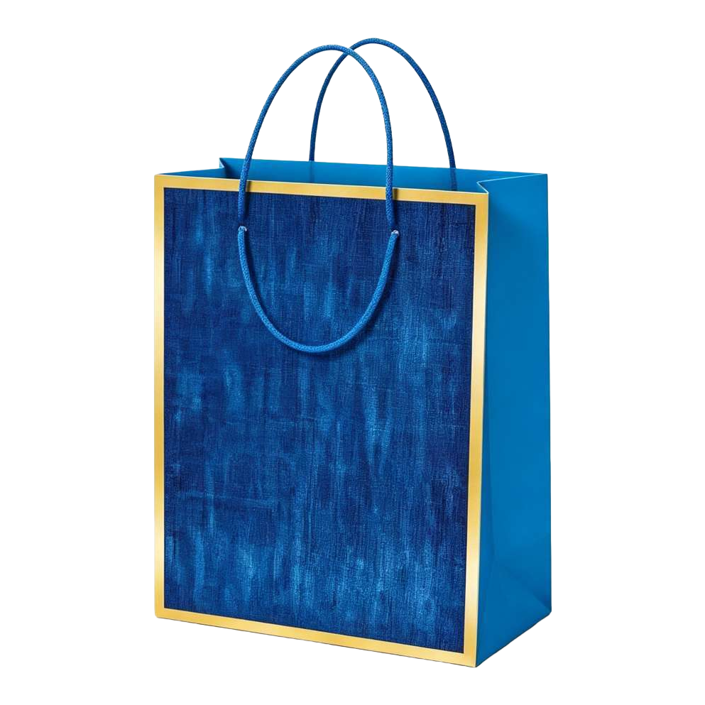 Blue hand-held gift bag, large thickened eco-friendly shopping bag, gift packaging bag Item Picture