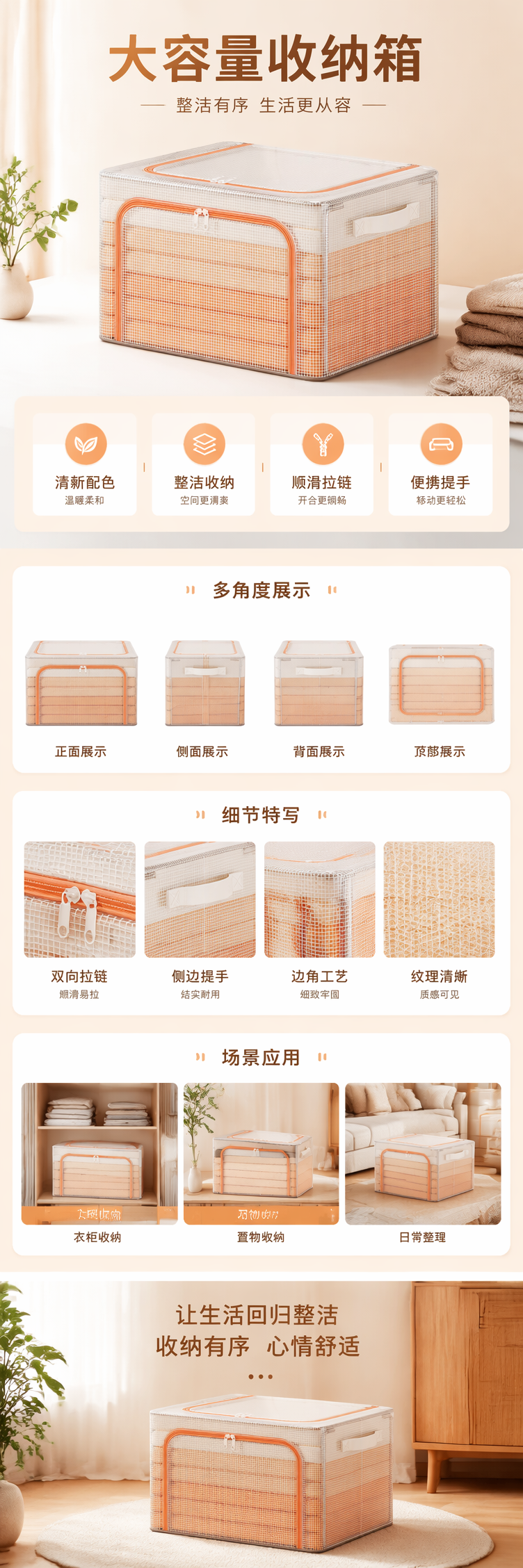 米色狮子造型收纳桶 家居客厅卧室整理储物桶090642245 pic 1