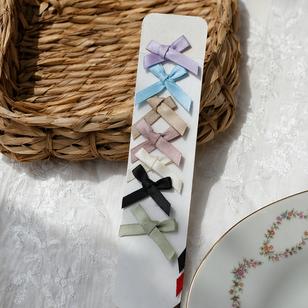 Colorful ribbon bow sample roll, available in multiple colors and gift box packaging details Picture