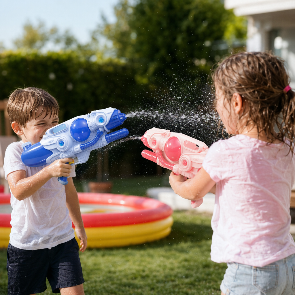 Grey Blue Vitality Orange Water Gun Children's summer toy Outdoor water Play Spray gun details Picture