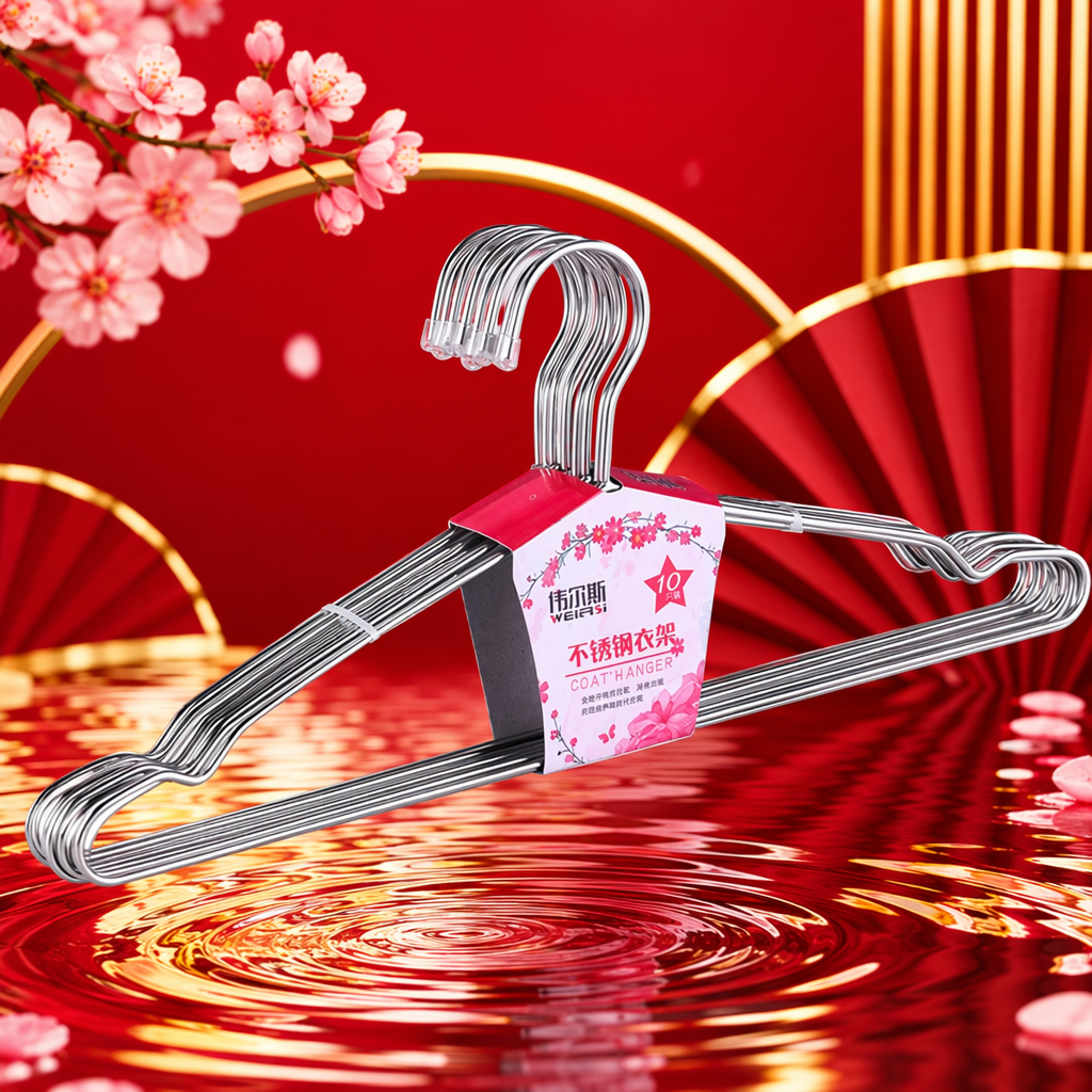 不锈钢衣架加厚防滑家用多功能挂衣架 Specification image