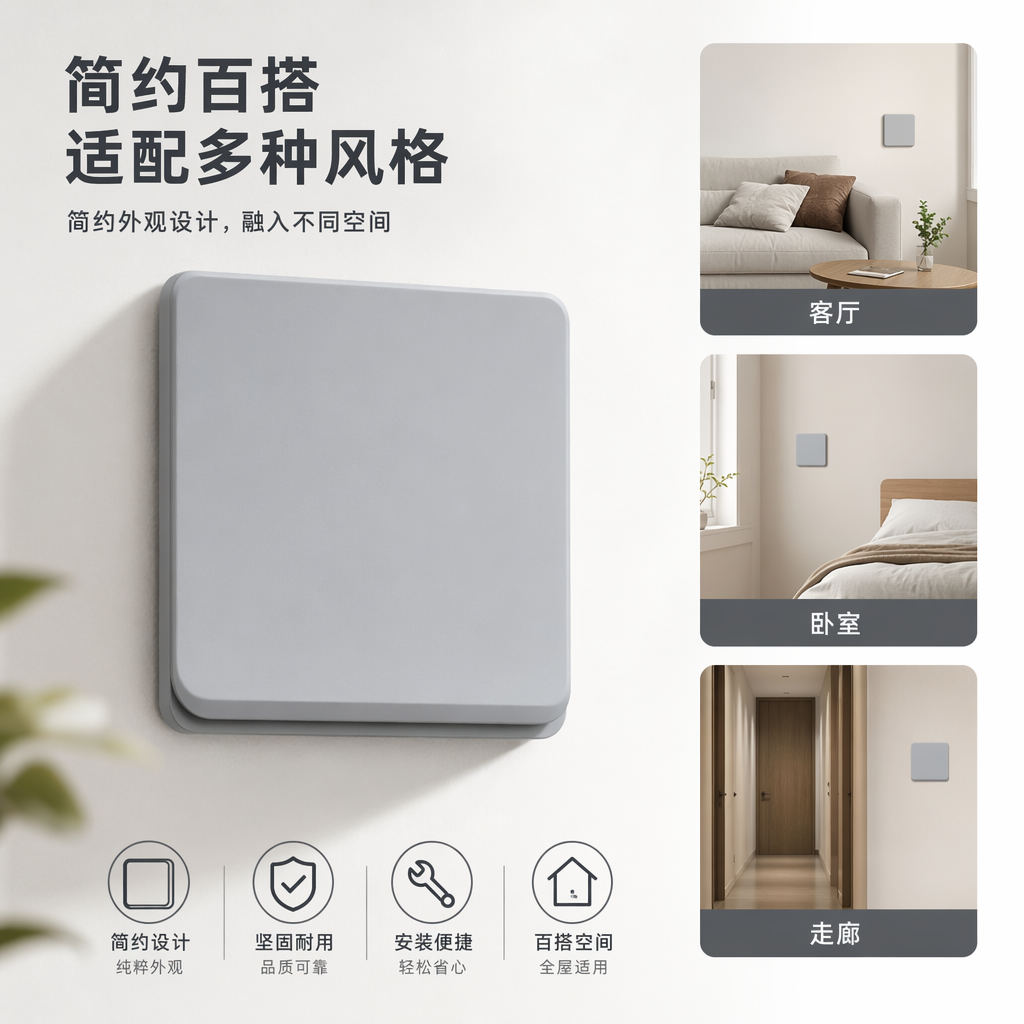 G series white single-control wall switch, suitable for home and office use, exclusively for export