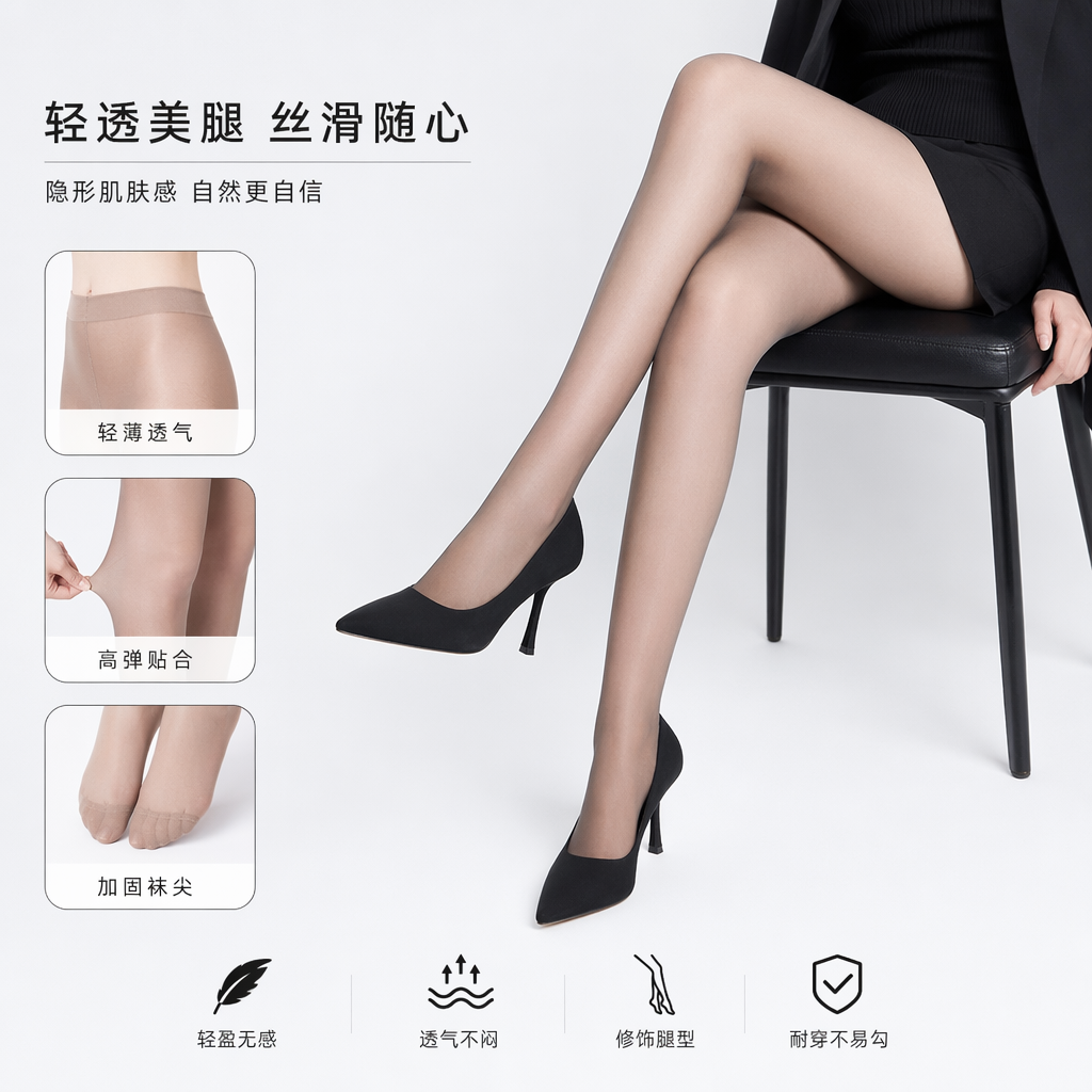 黑色丝袜女显瘦修身腿部美腿打底袜