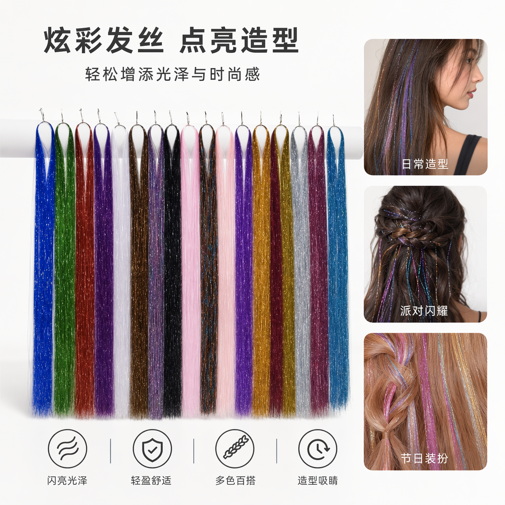 Colorful sequined tassel pendants, car home decoration keychains, New Year atmosphere