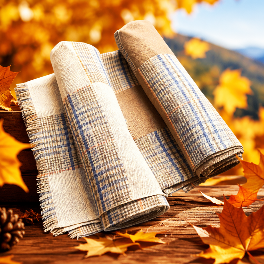 The checkered scarf made of pure cotton keeps you warm and is a fashionable and versatile choice for both men and women in autumn and winter Specification image