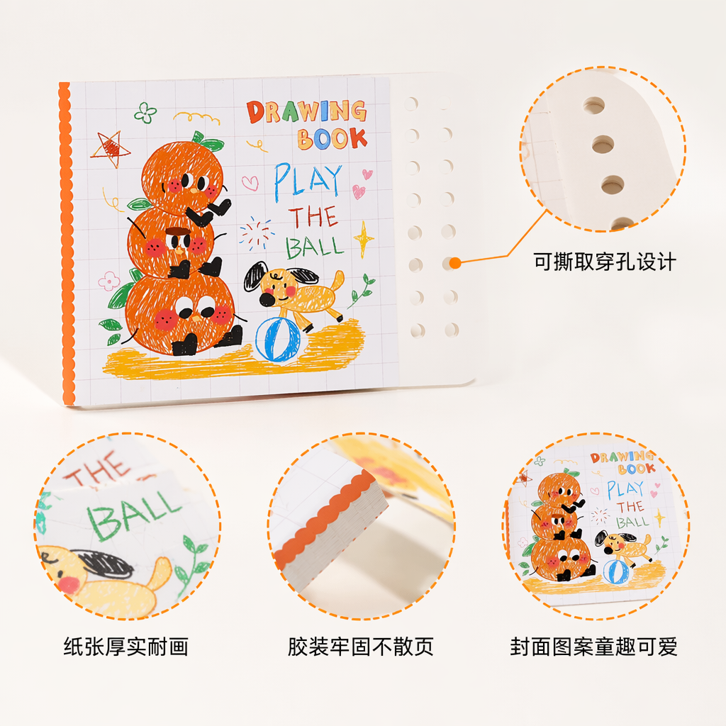 Color painting book, children's doodle album, 24-page creative hand-drawn book on A4 thickened paper