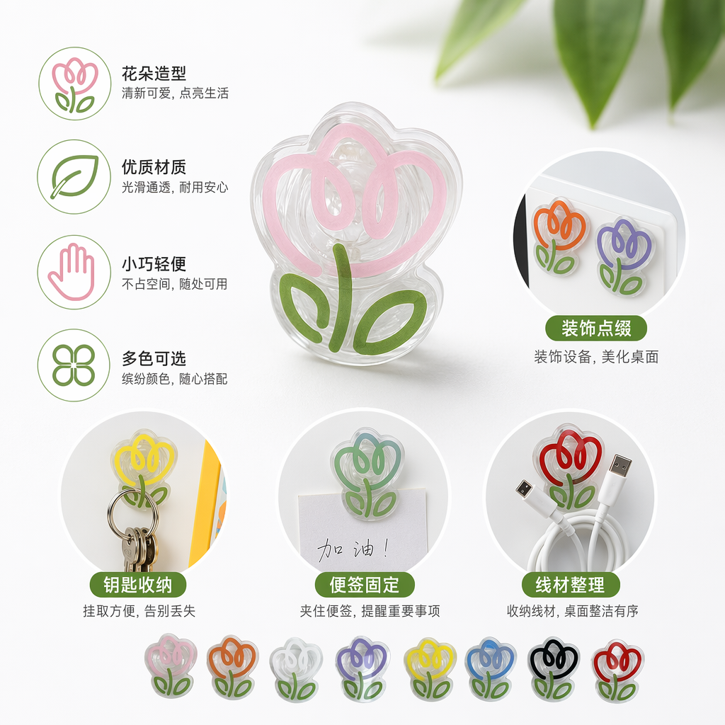 彩色花朵造型手机支架 多角度调节 稳固防滑 适配多种机型
