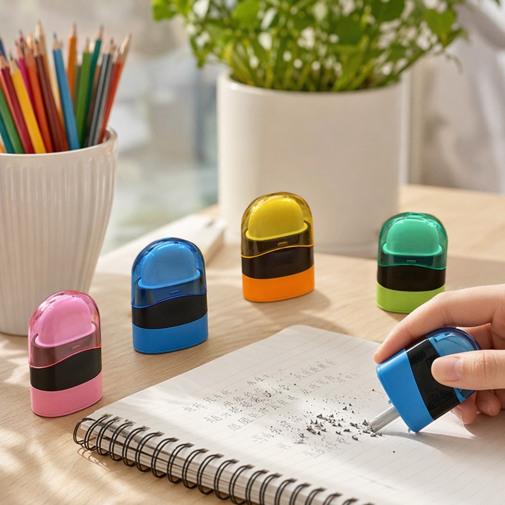 Colorful pencil sharpener Eraser set box Student stationery Creative storage set details Picture