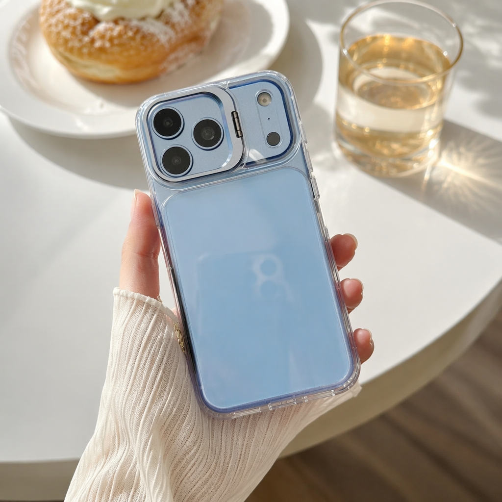 The blue phone case is suitable for mobile phone protection. It is thin, shockproof and has a matte texture details Picture