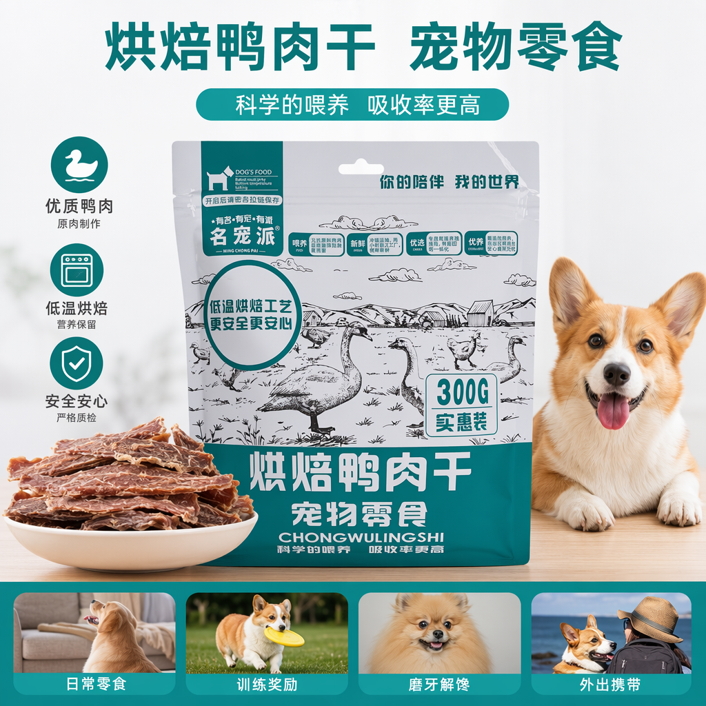 青绿色包装袋宠物零食天然肉干狗狗猫咪零食品