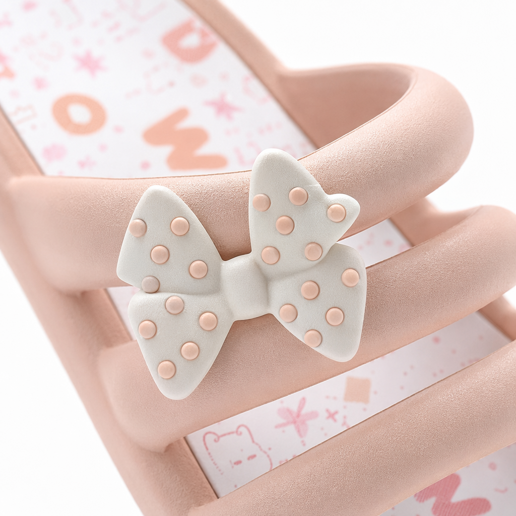 Colorful bow home slippers for women, comfortable cotton and linen anti-slip soft soles Application Scenario