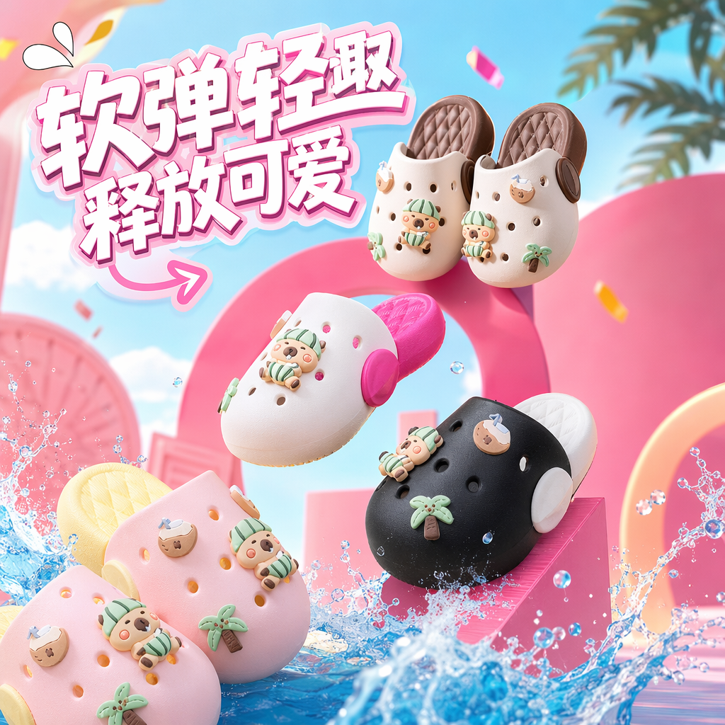 Colorful cartoon cotton slippers for women, anti-slip soft soles, cute and casual style Specification image