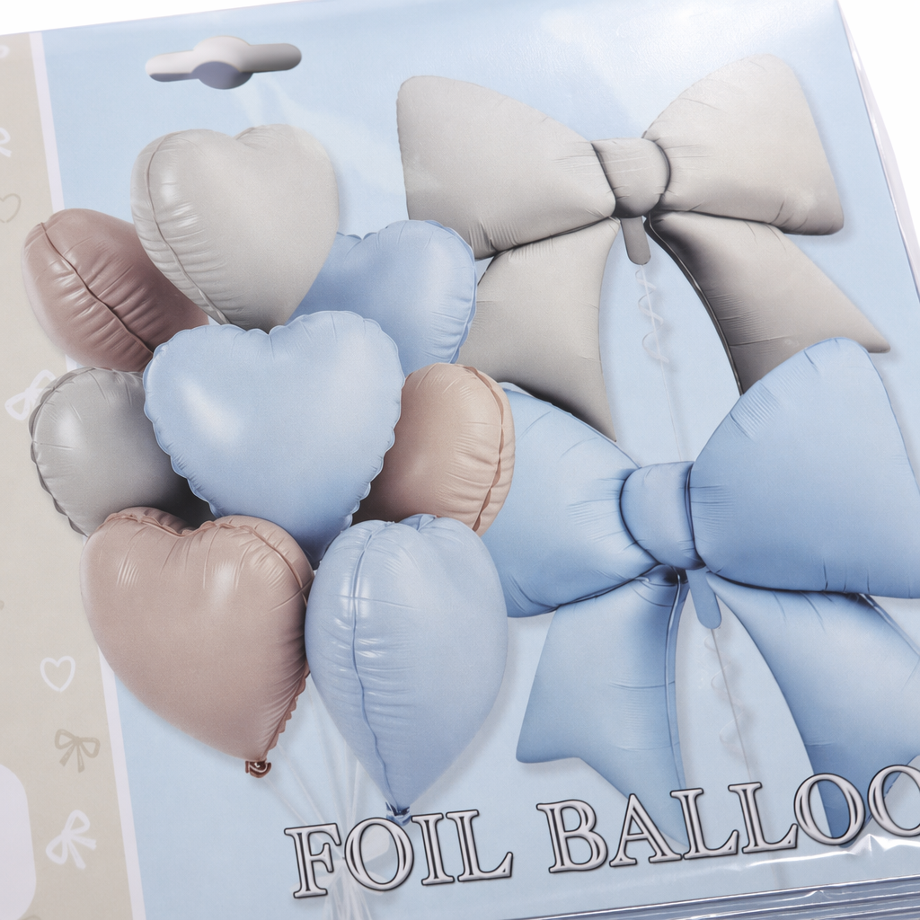 Light blue beige bow-shaped heart-shaped aluminum foil balloon set Application Scenario