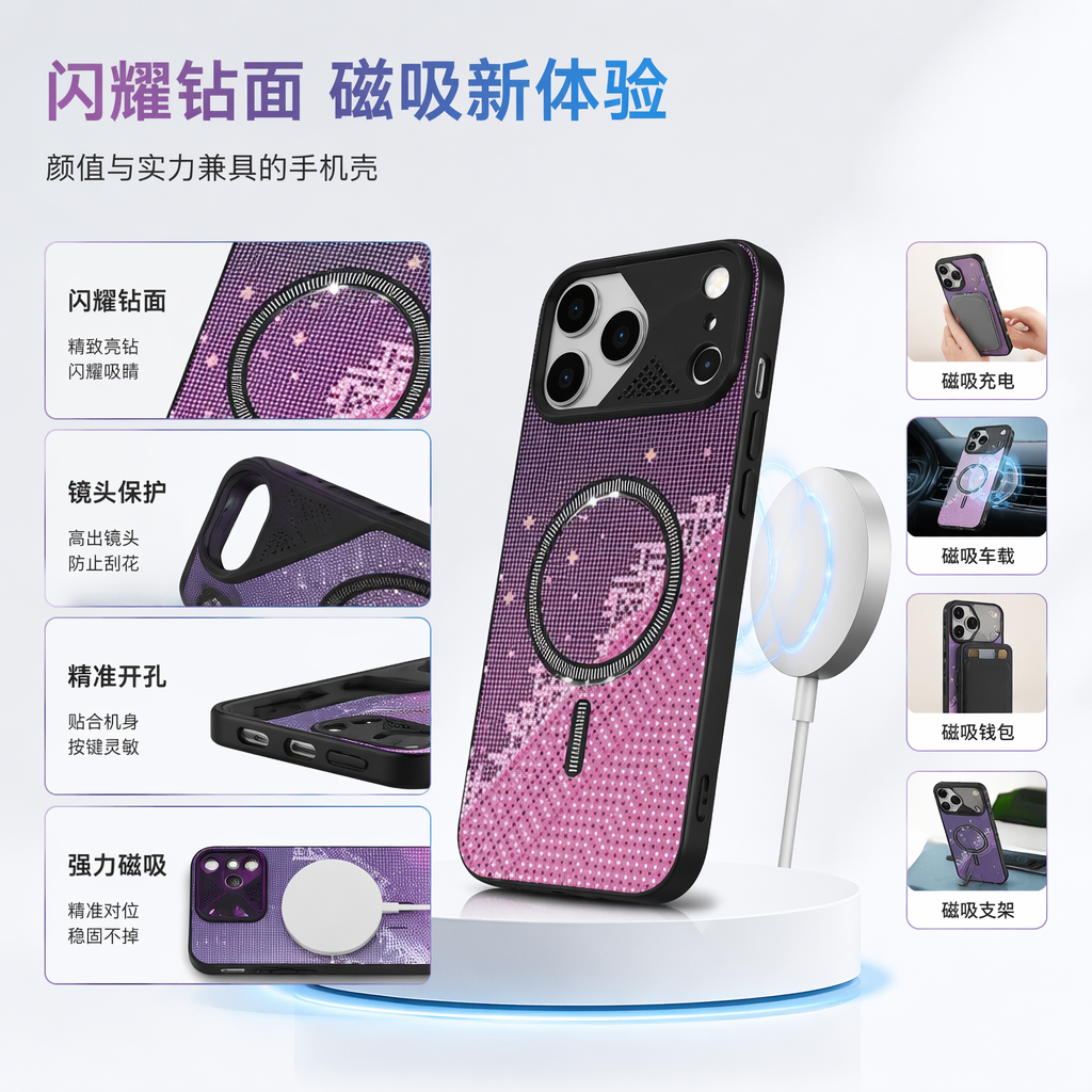彩色渐变点阵手机壳 适配iPhone华为小米通用防摔轻薄