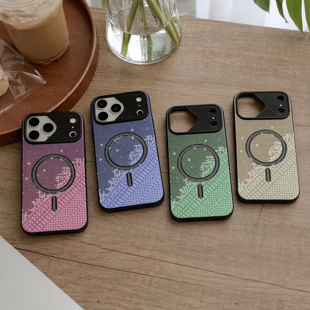 The color gradient dot matrix phone case is compatible with iPhone, Huawei and Xiaomi, and is shockproof and lightweight details Picture