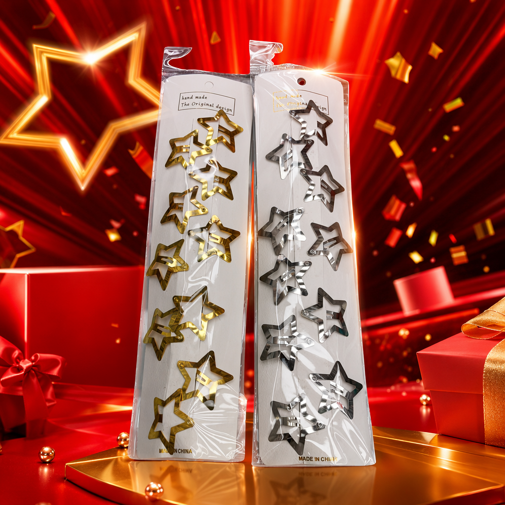 Golden star hairpins and silver star hairpins are shiny, simple and versatile, suitable for both girls and adults Specification image