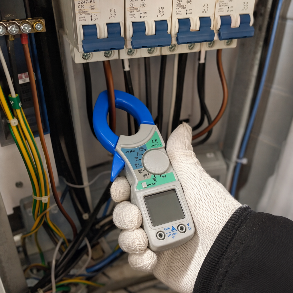Blue clamp-on multimeter digital multi-functional AC/DC current, voltage and resistance tester details Picture