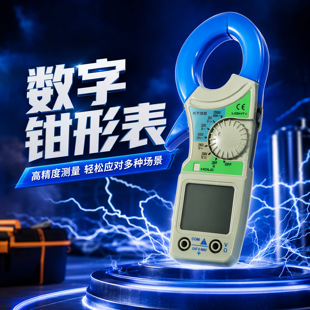 Blue clamp-on multimeter digital multi-functional AC/DC current, voltage and resistance tester Specification image